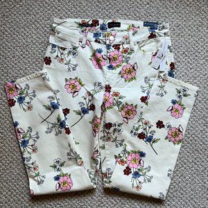 TALBOTS - Floral Slim Ankle Jeans - NEW with Tag